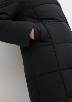 bonprix bonprix Chaqueta guateada con ribete de piel sintética Negro Discount