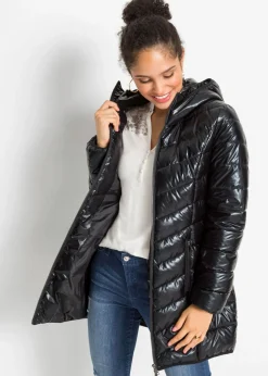 bonprix bonprix Chaqueta guateada efecto metalizado Negro metalizado Discount