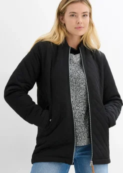 bonprix bonprix Chaqueta guateada larga Negro New