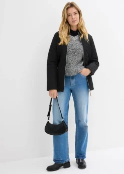 bonprix bonprix Chaqueta guateada larga Negro New