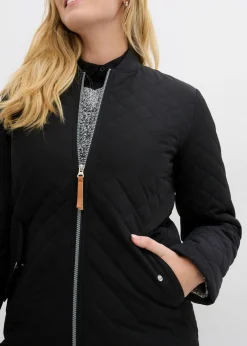bonprix bonprix Chaqueta guateada larga Negro New