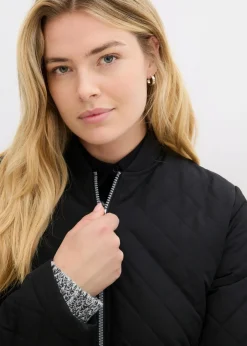bonprix bonprix Chaqueta guateada larga Negro New