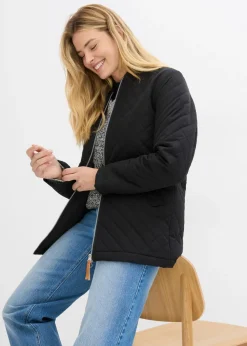 bonprix bonprix Chaqueta guateada larga Negro New