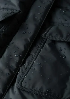 bonprix bonprix Chaqueta guateada larga funcional con aspecto 2 en 1, impermeable Negro Outlet