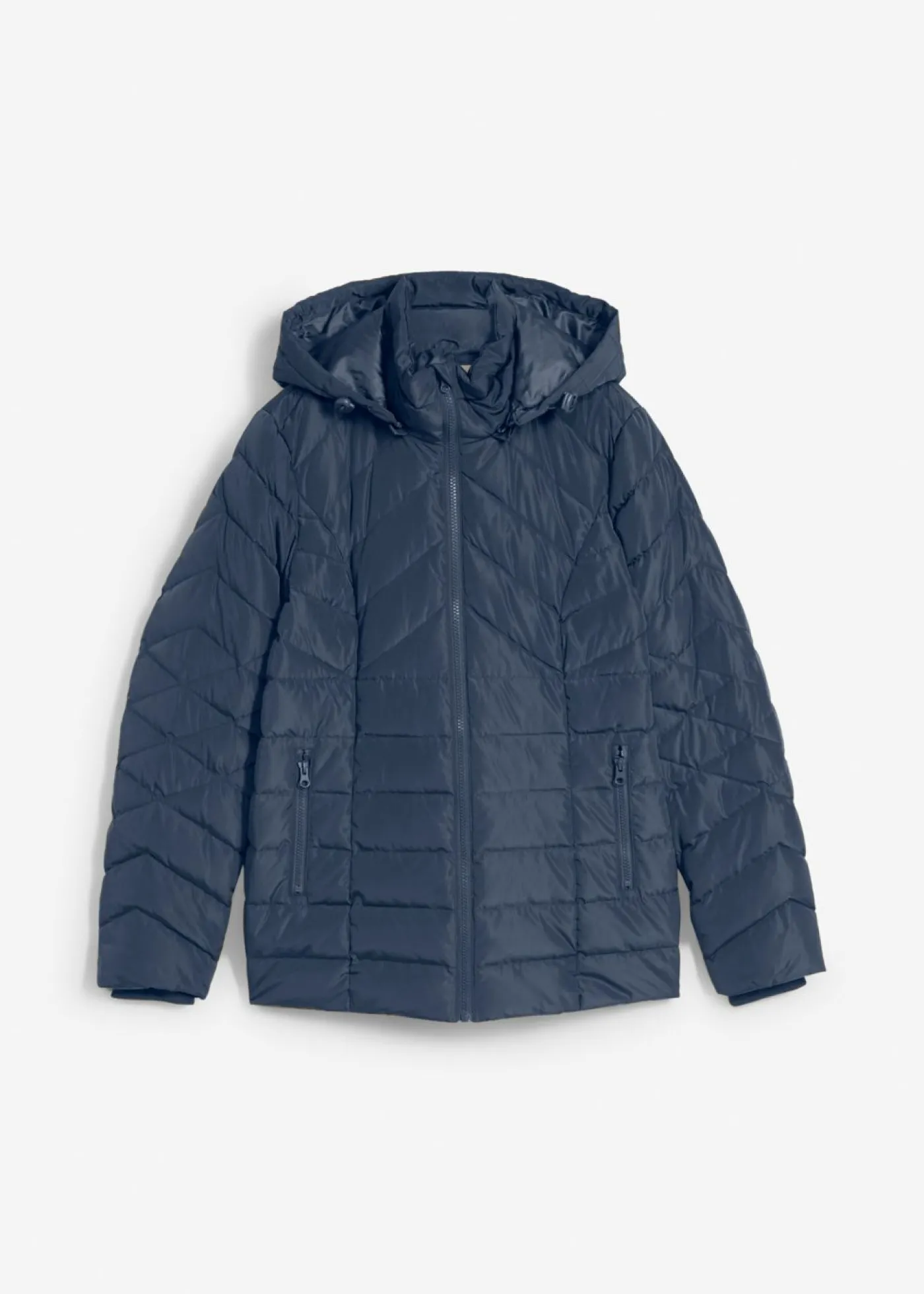 bonprix bonprix Chaqueta guateada ligera con capucha desmontable Azul marino Discount