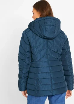 bonprix bonprix Chaqueta guateada ligera con capucha desmontable Azul marino Discount