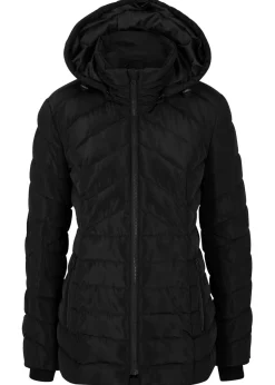 bonprix bonprix Chaqueta guateada ligera con capucha desmontable Negro Best