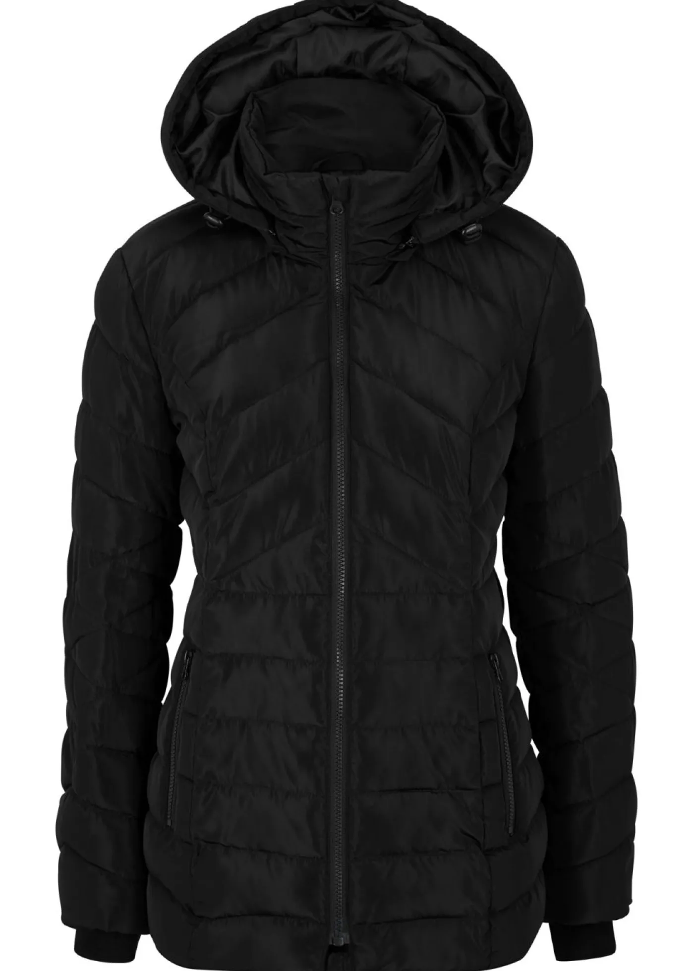 bonprix bonprix Chaqueta guateada ligera con capucha desmontable Negro Best