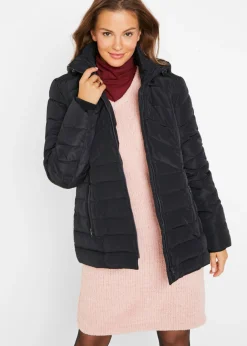 bonprix bonprix Chaqueta guateada ligera con capucha desmontable Negro Best