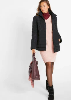 bonprix bonprix Chaqueta guateada ligera con capucha desmontable Negro Best