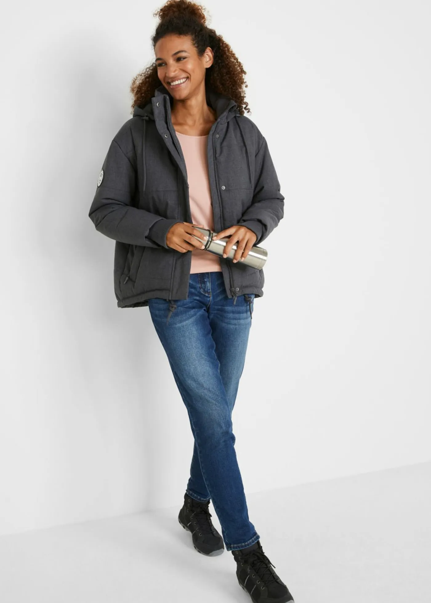 bonprix bonprix Chaqueta guateada para exteriores pizarra moteada moteado New