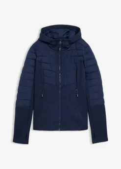 bonprix bonprix Chaqueta híbrida repelente al agua con inserciones acolchadas y de softshell Azul marino Clearance