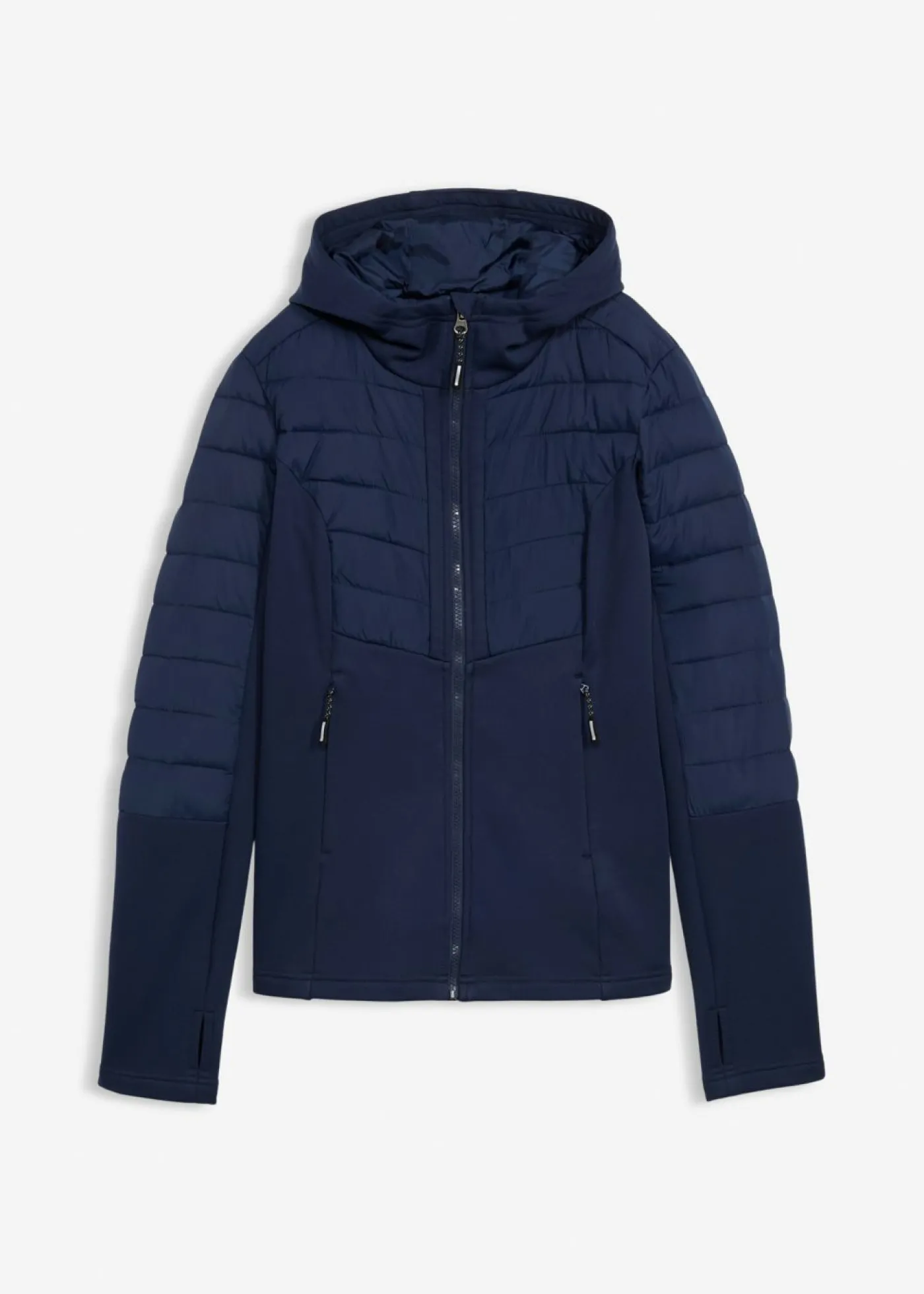 bonprix bonprix Chaqueta híbrida repelente al agua con inserciones acolchadas y de softshell Azul marino Clearance
