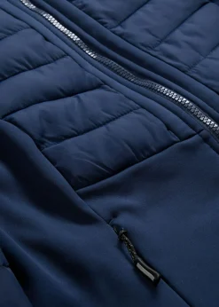 bonprix bonprix Chaqueta híbrida repelente al agua con inserciones acolchadas y de softshell Azul marino Clearance