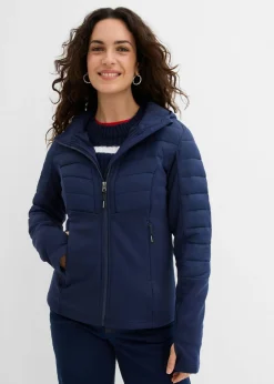 bonprix bonprix Chaqueta híbrida repelente al agua con inserciones acolchadas y de softshell Azul marino Clearance