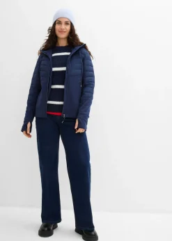 bonprix bonprix Chaqueta híbrida repelente al agua con inserciones acolchadas y de softshell Azul marino Clearance