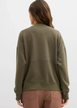 bonprix bonprix Chaqueta holgada de chándal de neopreno Verde oliva oscuro