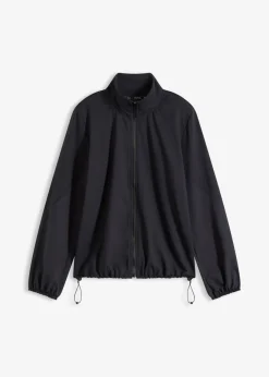 bonprix bonprix Chaqueta holgada de chándal de algodón resistente Gris-negro Best