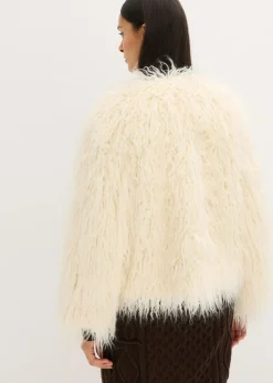 bonprix bonprix Chaqueta holgada de pelo sintético blanco perla Best