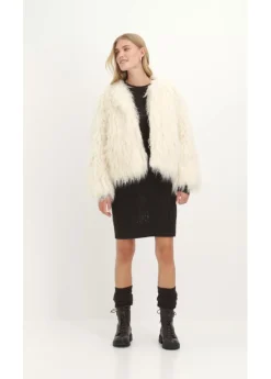 bonprix bonprix Chaqueta holgada de pelo sintético blanco perla Best