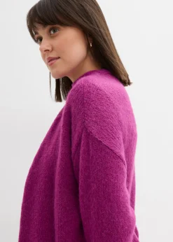 bonprix bonprix Chaqueta holgada de punto grueso Fucsia oscuro Clearance