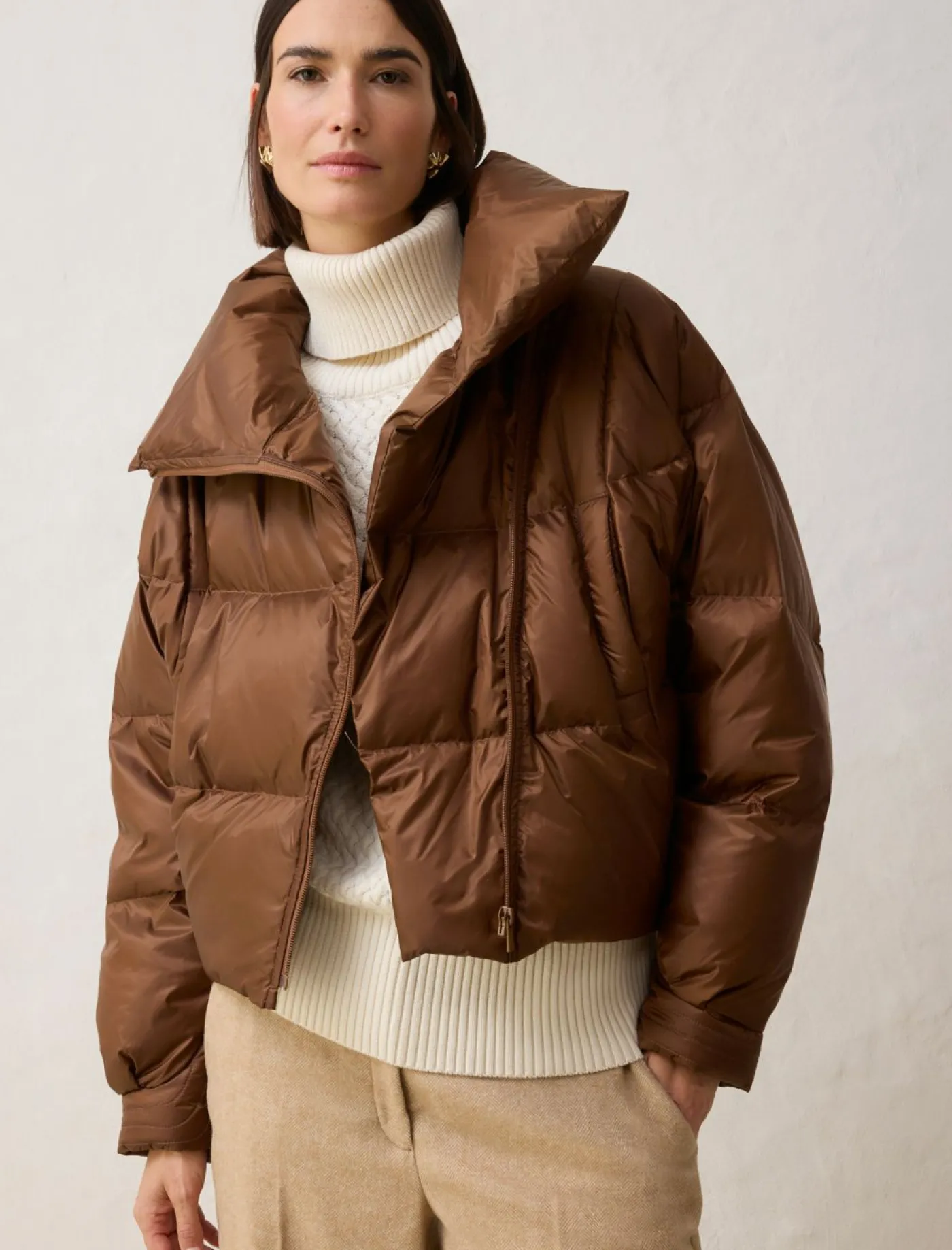 bonprix bonprix Chaqueta impermeable con plumón reciclado marrón pimienta New