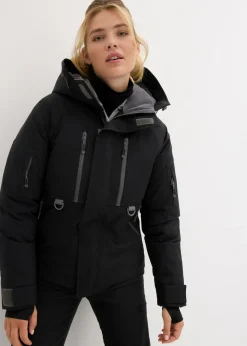 bonprix bonprix Chaqueta impermeable de esquí con protector antinieve Negro Outlet