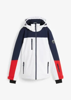bonprix bonprix Chaqueta impermeable de esquí con aberturas de ventilación blanco-azul marino Outlet