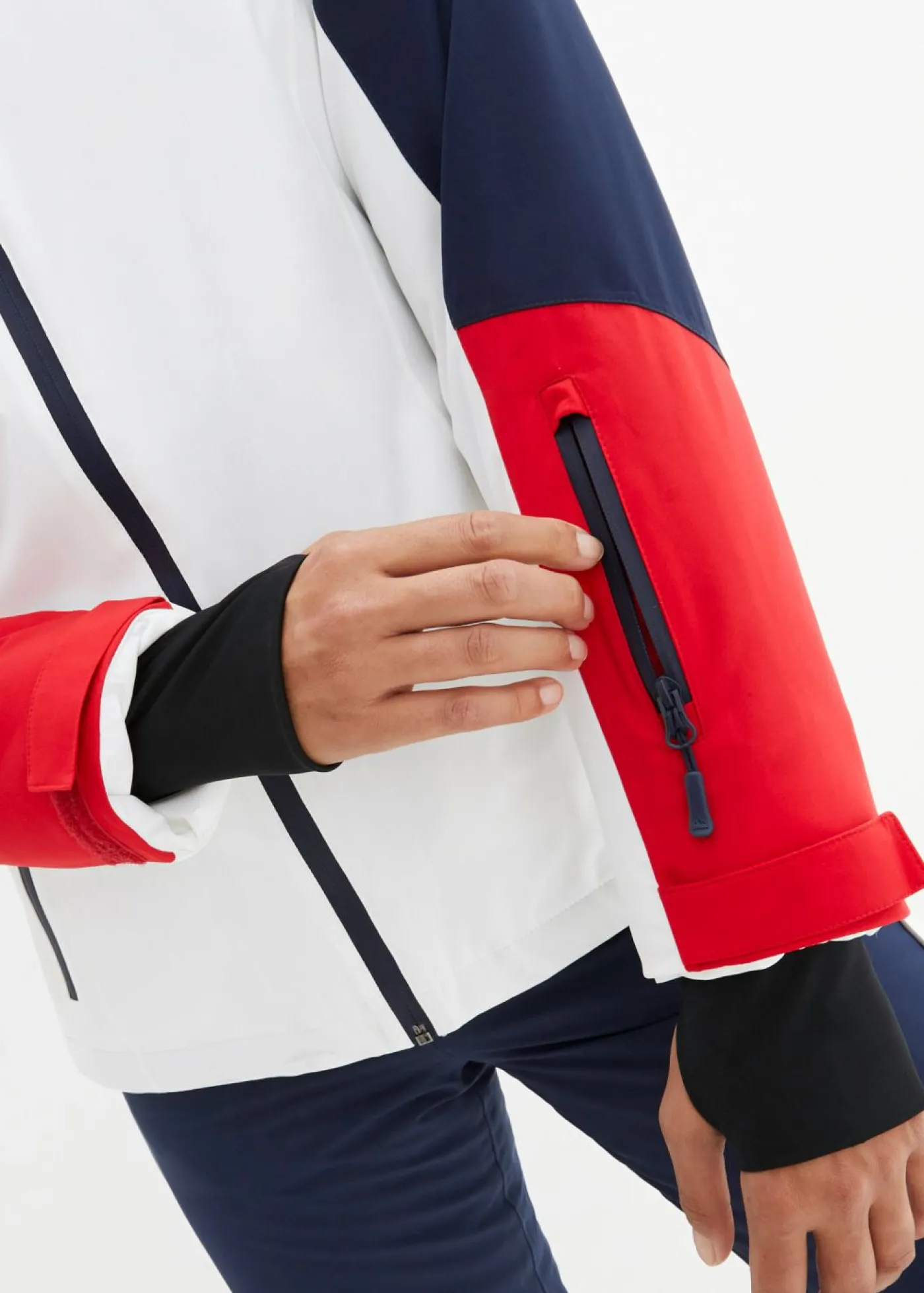 bonprix bonprix Chaqueta impermeable de esquí con aberturas de ventilación blanco-azul marino Outlet