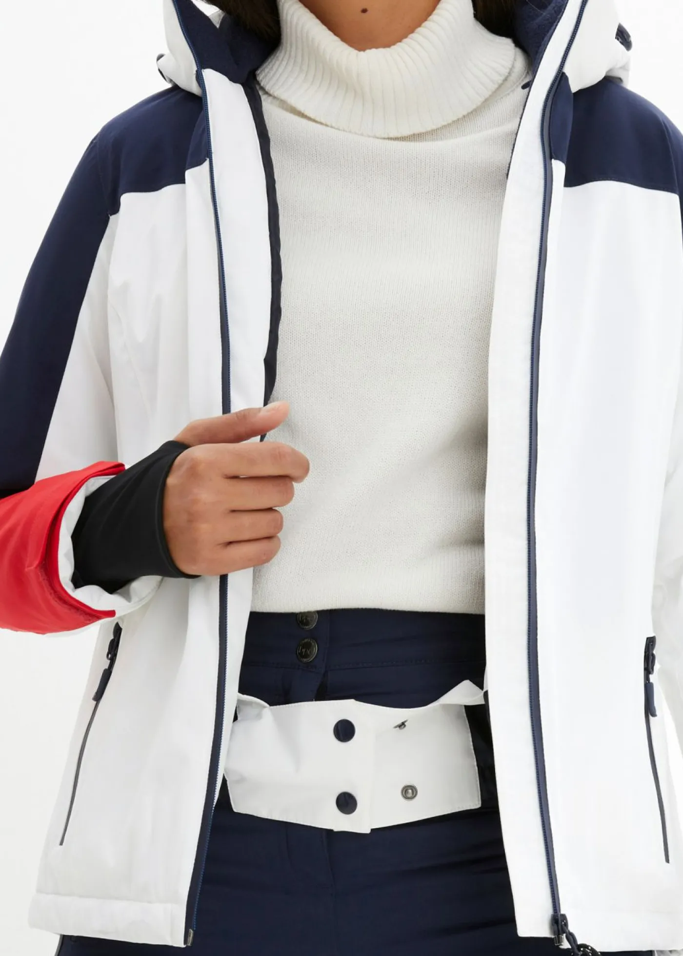 bonprix bonprix Chaqueta impermeable de esquí con aberturas de ventilación blanco-azul marino Outlet