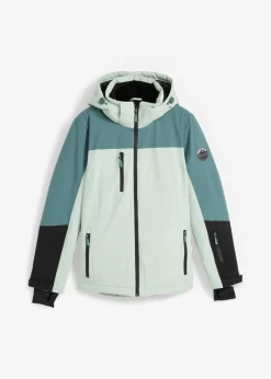 bonprix bonprix Chaqueta impermeable de esquí con aberturas de ventilación Verde pastel-verde grisáceo Hot