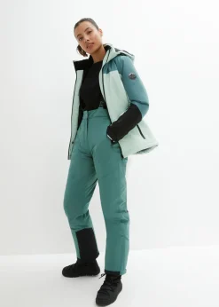 bonprix bonprix Chaqueta impermeable de esquí con aberturas de ventilación Verde pastel-verde grisáceo Hot