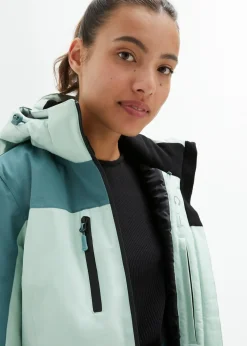 bonprix bonprix Chaqueta impermeable de esquí con aberturas de ventilación Verde pastel-verde grisáceo Hot