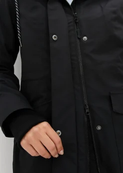 bonprix bonprix Chaqueta larga 3 en 1 con prácticos bolsillos negro-gris moteado New