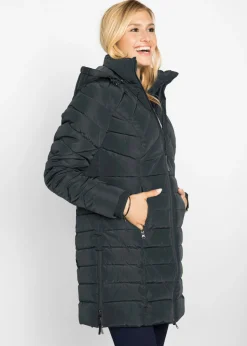 bonprix bonprix Chaqueta larga acolchada con relleno Negro Hot