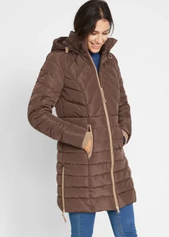 bonprix bonprix Chaqueta larga acolchada con relleno marrón New