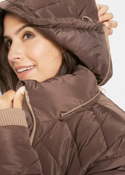 bonprix bonprix Chaqueta larga acolchada con relleno marrón New