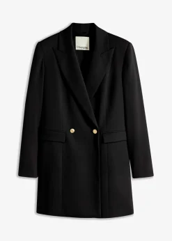 bonprix bonprix Chaqueta larga con botones decorativos Negro