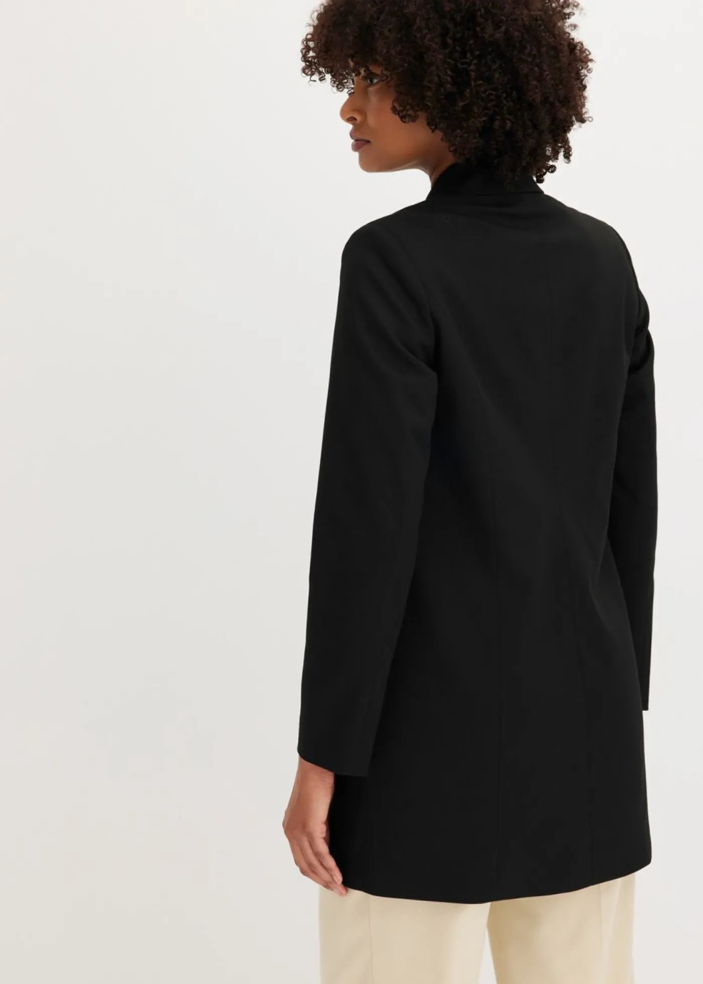 bonprix bonprix Chaqueta larga con botones decorativos Negro