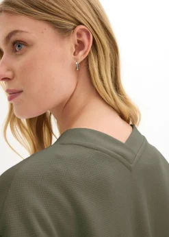 bonprix bonprix Chaqueta larga de chándal en suave mezcla de algodón Verde oliva oscuro Discount
