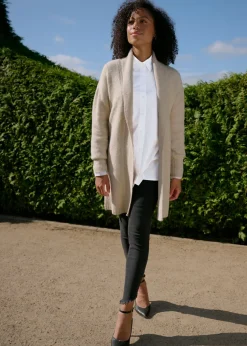 bonprix bonprix Chaqueta larga de punto Beige jaspeado Best