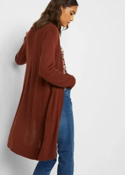 bonprix bonprix Chaqueta larga de punto Marrón caoba