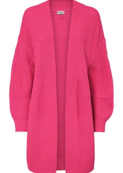 bonprix bonprix Chaqueta larga de punto fucsia Discount