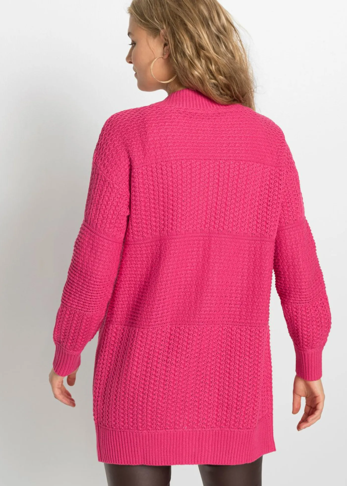 bonprix bonprix Chaqueta larga de punto fucsia Discount