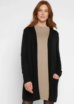 bonprix bonprix Chaqueta larga de punto Negro New