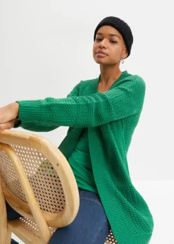 bonprix bonprix Chaqueta larga de punto Verde Sale