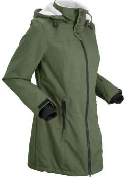 bonprix bonprix Chaqueta larga funcional impermeable para exteriores con forro polar musgo moteado Clearance