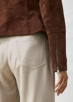 bonprix bonprix Chaqueta motera de ante marrón