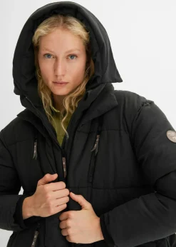 bonprix bonprix Chaqueta oversize de invierno con capucha Negro Outlet