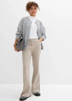 bonprix bonprix Chaqueta oversize de punto Gris claro jaspeado-blanco